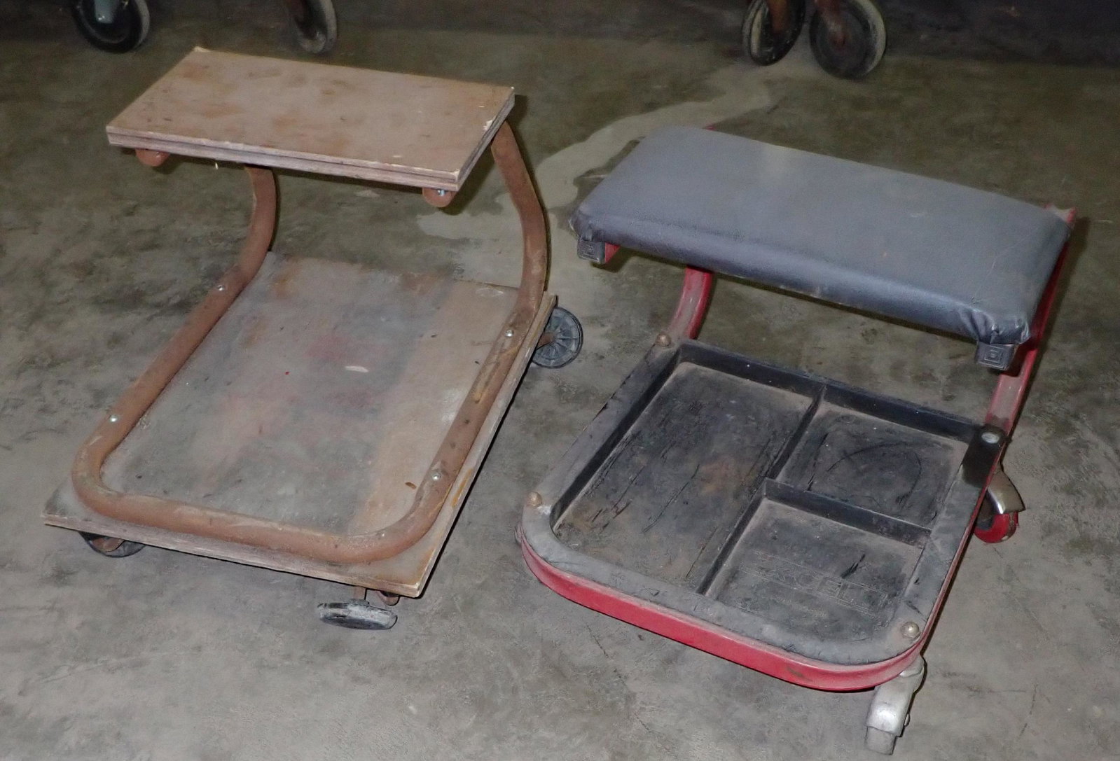 2 Shop Creeper Stools & Handtruck: Getting both