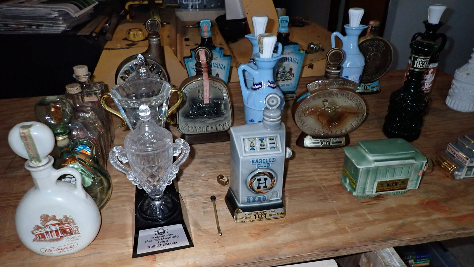 Decanters and Crystal Trophies: Getting all pictured on table