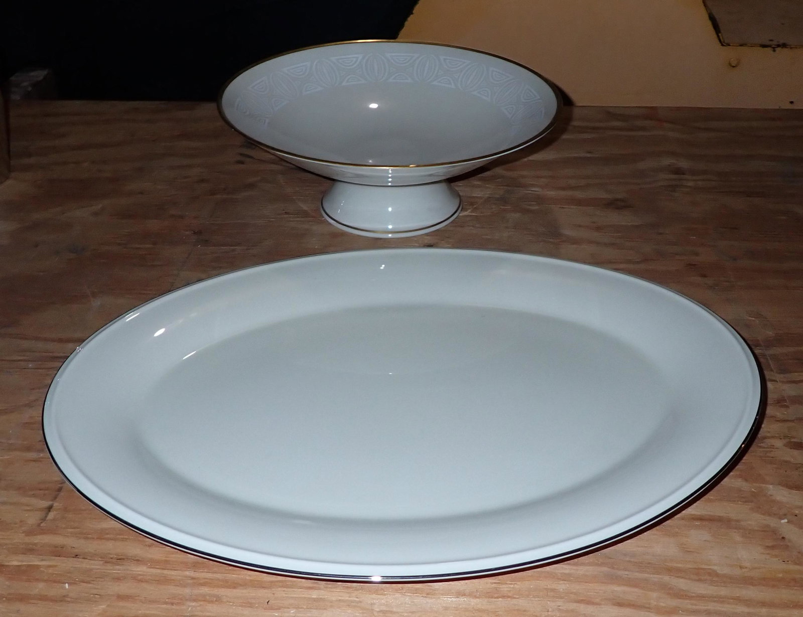 Lenox Platter and Fruit Bowl: Platter is approx 12" x 16 1/4"
