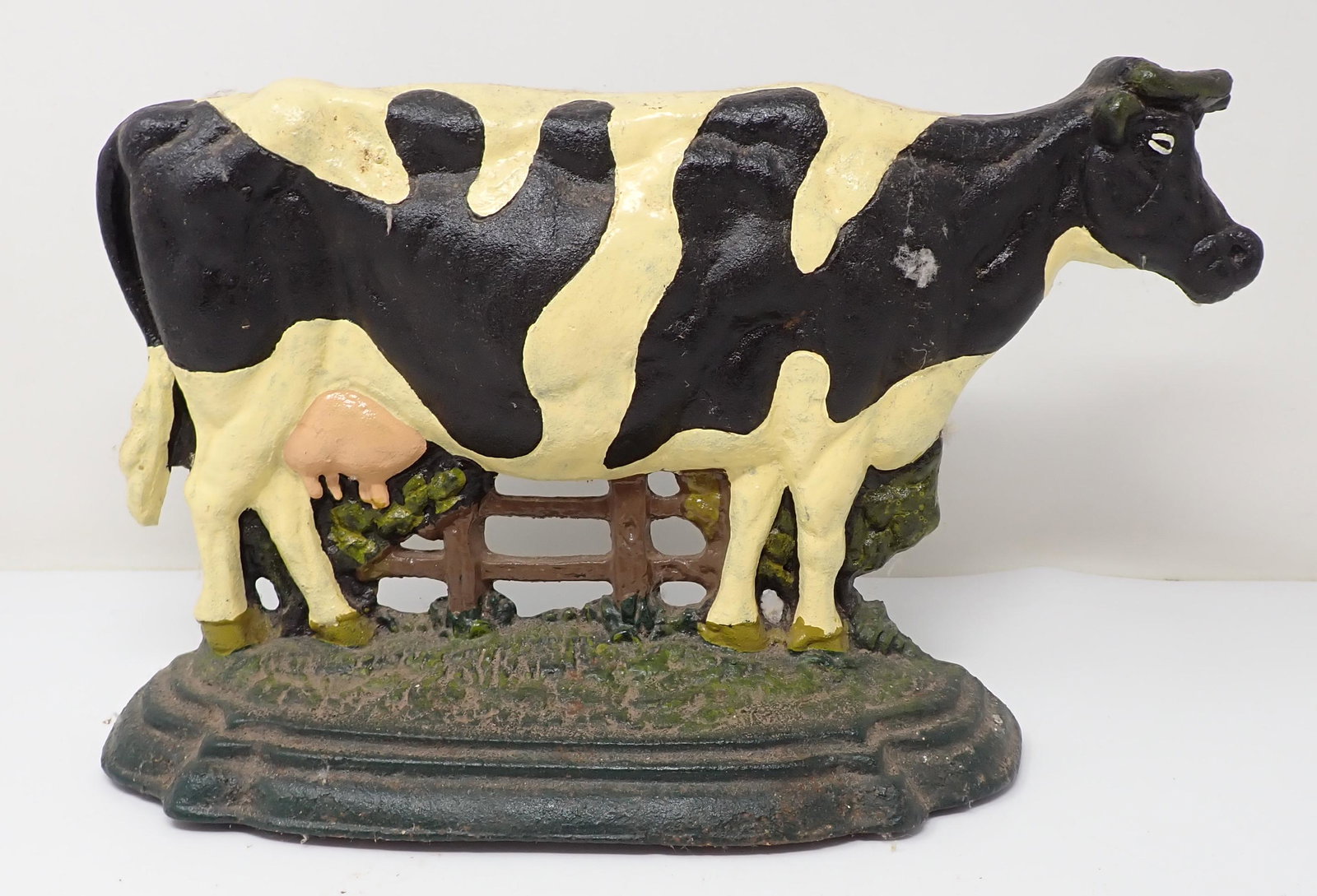 Cast Iron Cow Doorstop: Approx 14" long and 8 1/2" tall