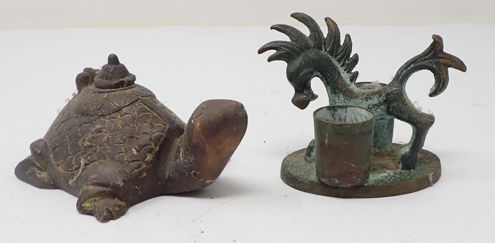 Brass Donkey Toothpick Holder Turtle Incense Burner: Turtle incense burner is approx 3" x 4 3/4" x 2" tall