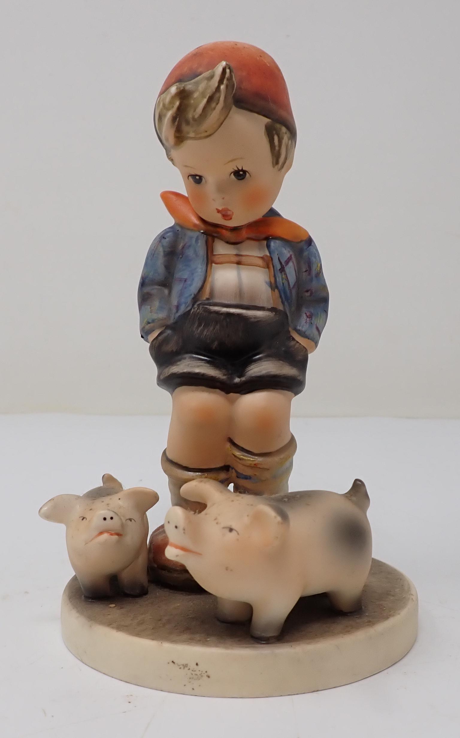 Hummel Goebel Boy with Pigs: Approx 5 1/2" tall