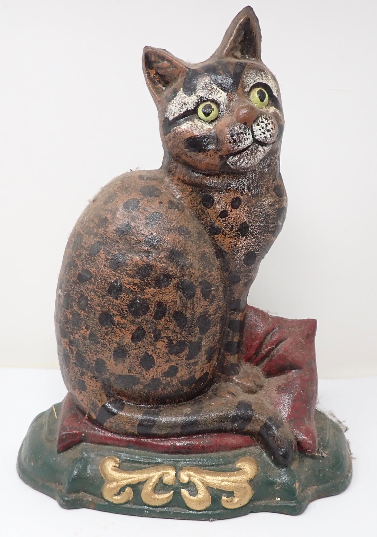 Cast Iron Cat Doorstop: Approx 12" tall