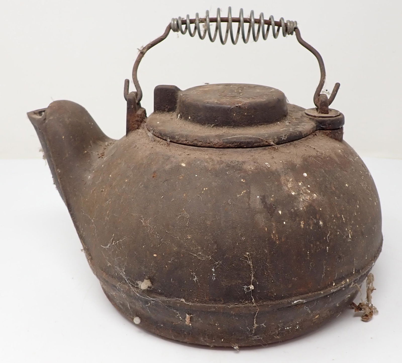 Cast Iron Wagner Ware Tea Kettle: Approx 10" in diameter and 7" tall