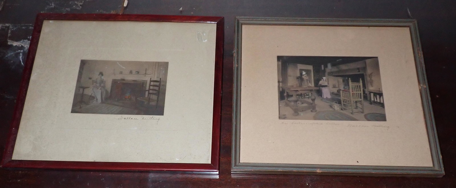 2 Signed Wallace Nutting Indoor Prints: Approx 10 3/4" x 12 1/4"