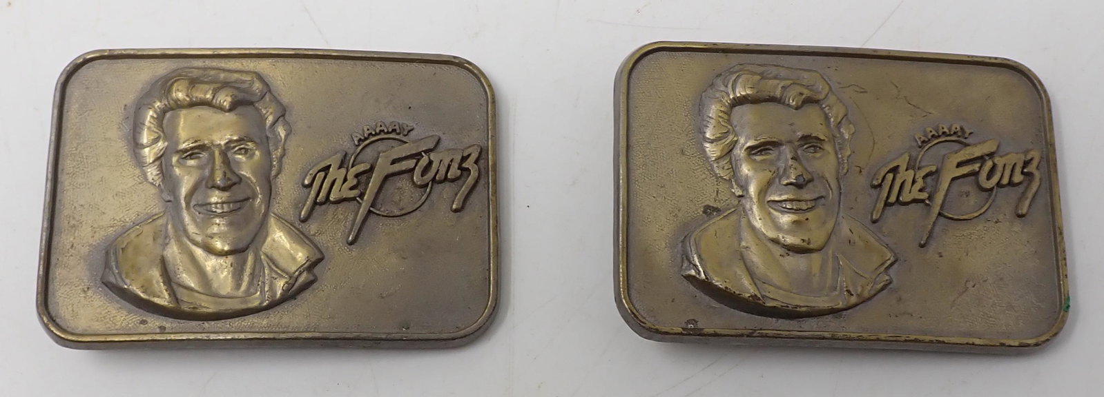 1976 Happy Days Fonz Belt Buckles Paramount: Approx 2 3/8" x 3 3/8"