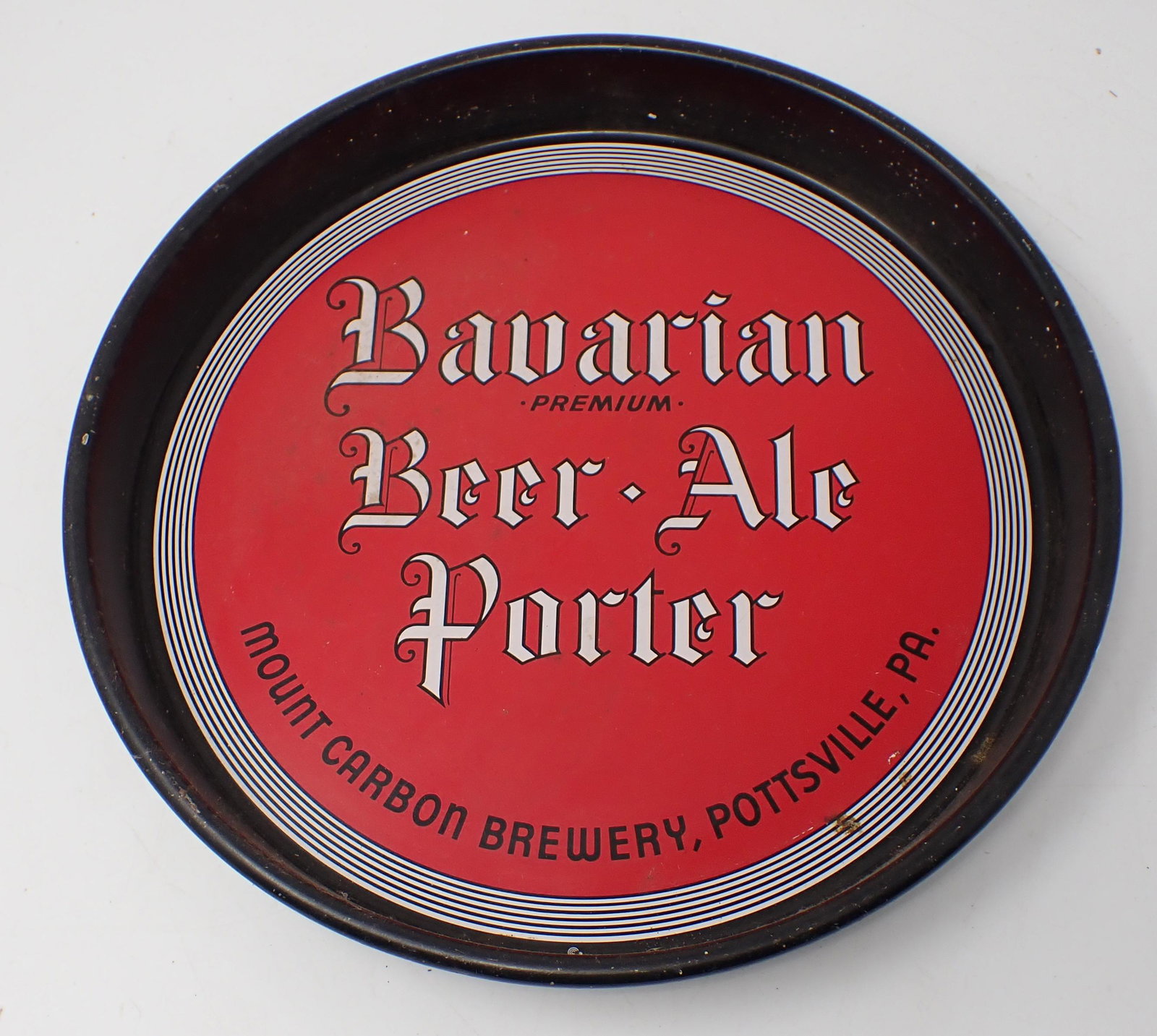 Bavaria Beer & Ale Tray Pottsville PA: Approx 13" in diameter