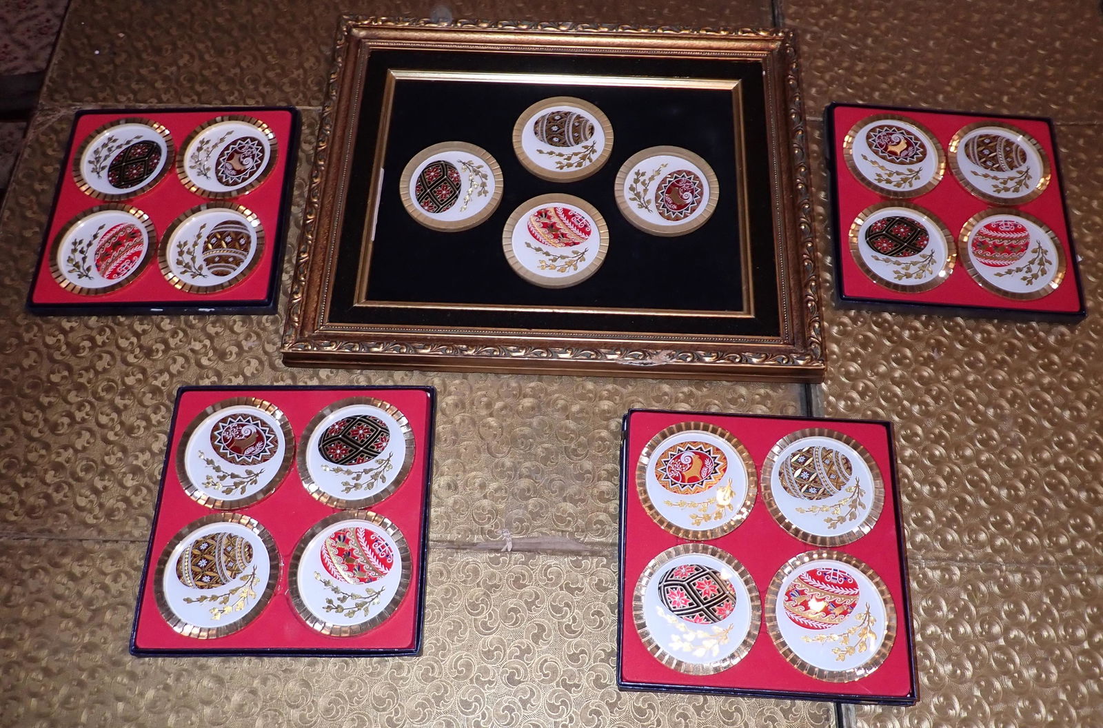 Easter Egg Pysanky Coasters / Wall Plaques: Approx 3 3/8" in diameter