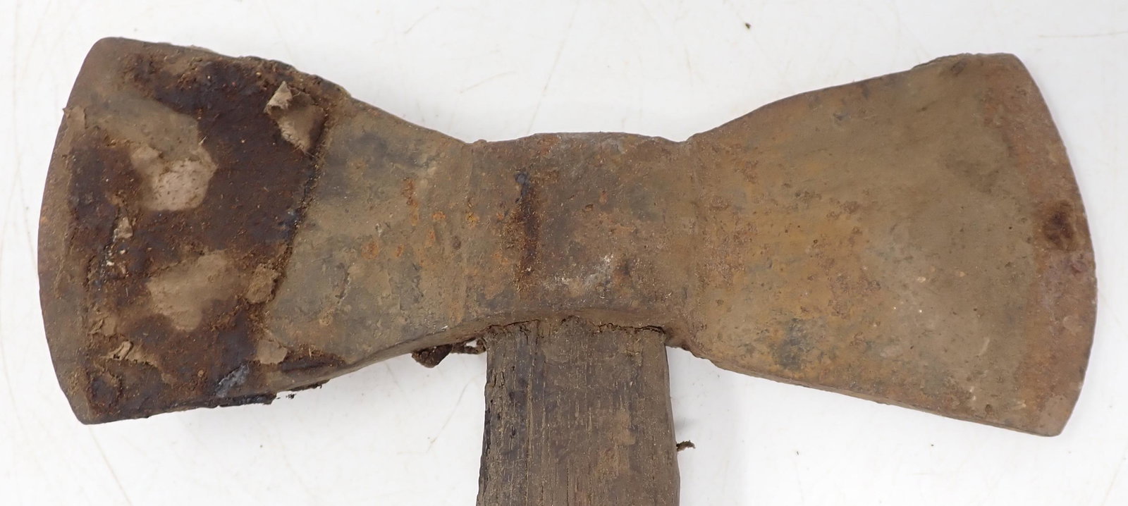 Antique Axe: Head is approx 3" wide and 7 1/2" long. Total length is approx 12 1/2"