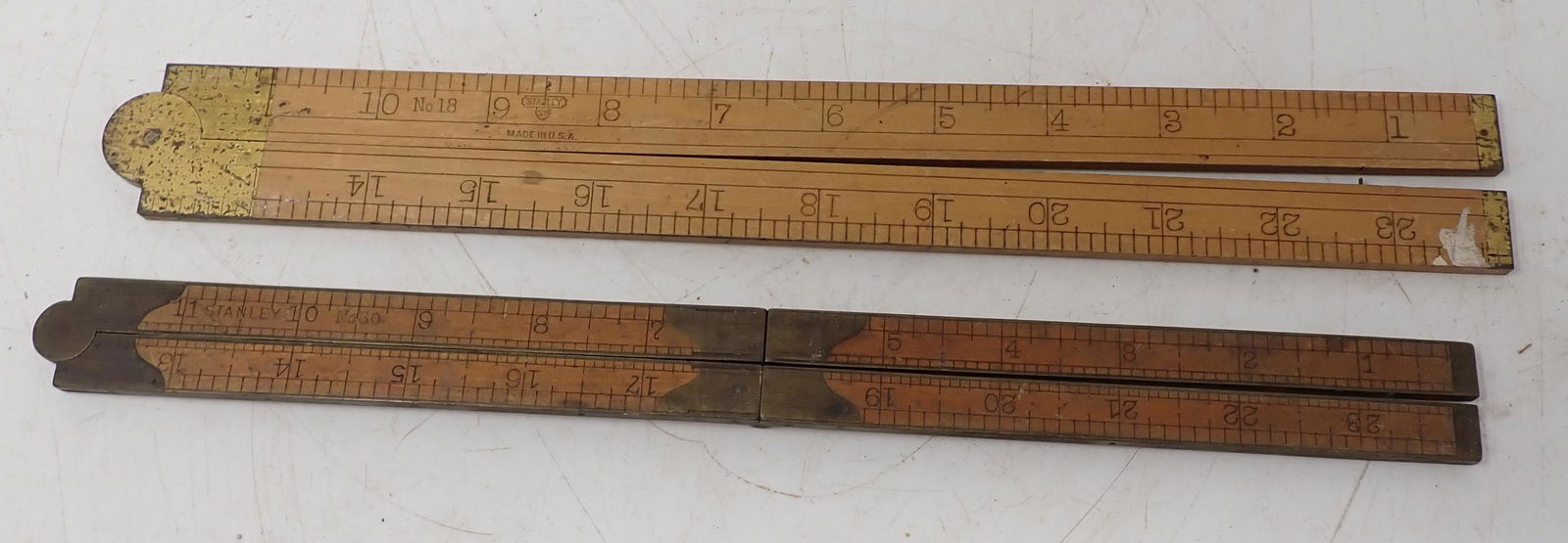 Stanley 60 & 18 Folding Brass Wood Rules: Getting both