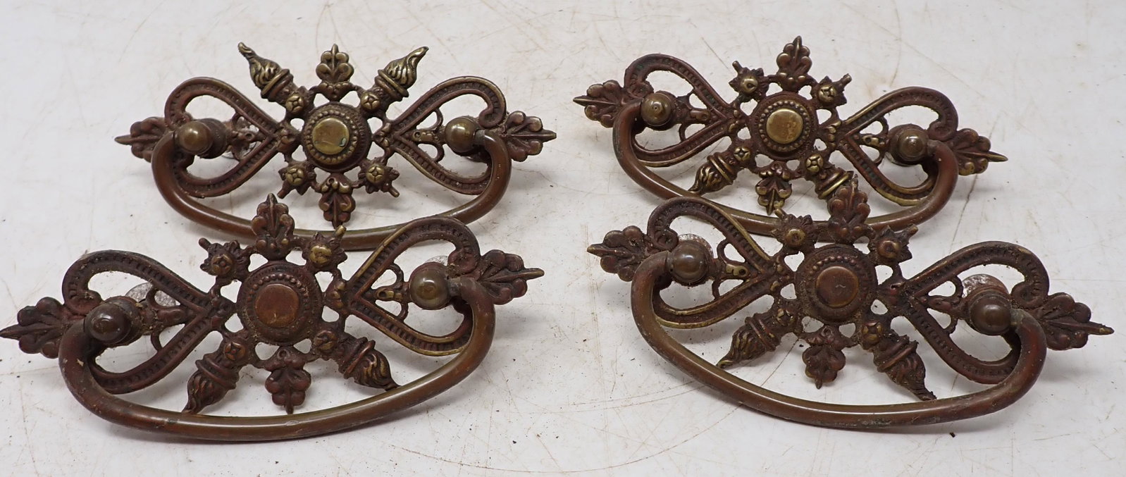 Brass Drawer Pulls: Furniture hardware. Approx 2 1/2" x 5 1/4"