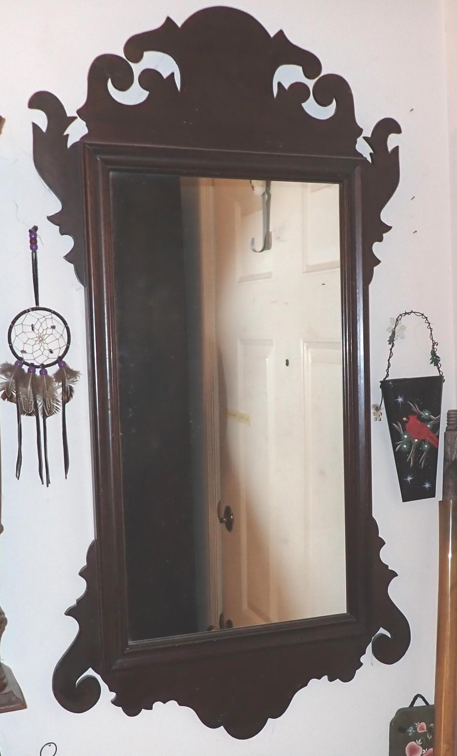 Chippendale Style Mirror: Approx 18" x 34 1/2"