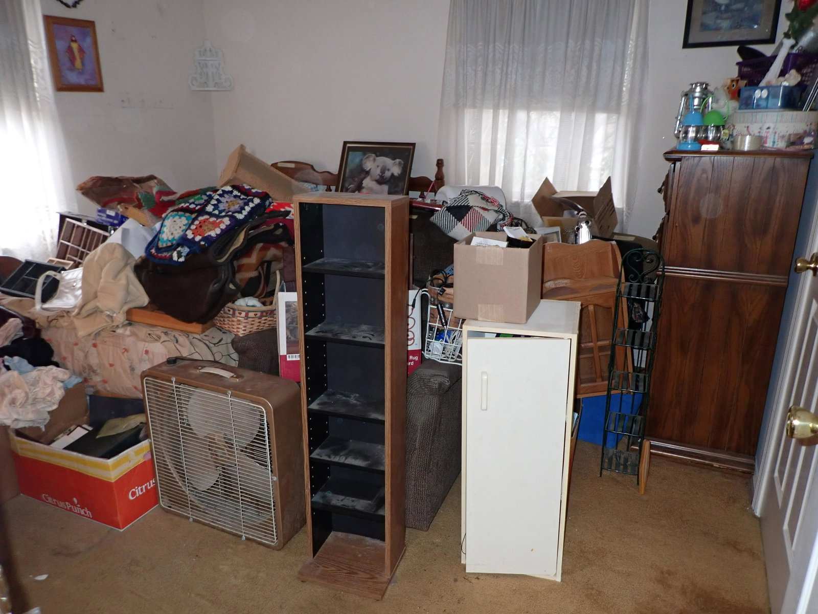 Bedroom Set and Contents: Lot includes everything in the bedroom. Take what you want and leave the rest ( DOES NOT INCLUDE ITEMS IN CLOSETS )
