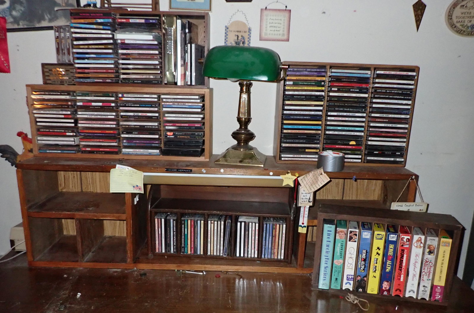 Cd's Dvd's Cassette & VHS Tapes: Lot includes Dvd's , Cassette Tapes. VHS Tapes, and Cd's pictured. Does not include anything else in pictures. We do not guarantee correct items are in cases