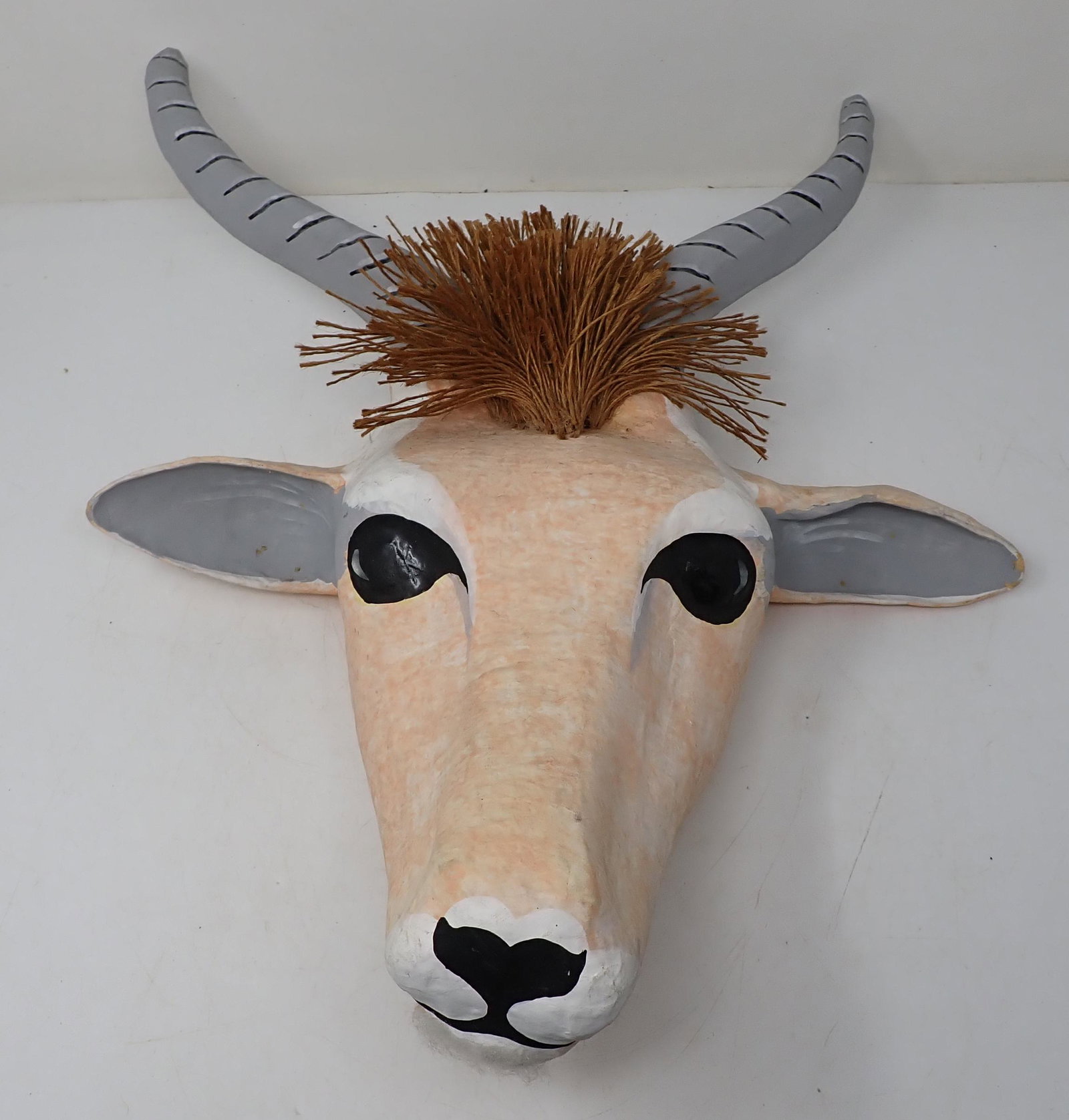 Paper Mache Antelope Wall Hanging: Approx 14 1/4" x 19"