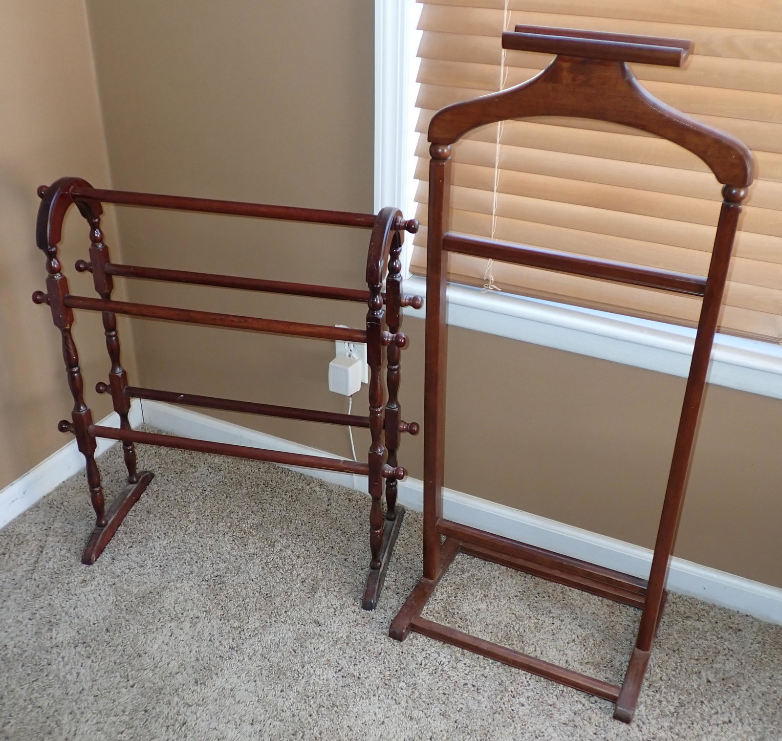 Quilt and Valet Rack: Quilt rack is approx 12 1/2" x 25" x 34" tall.