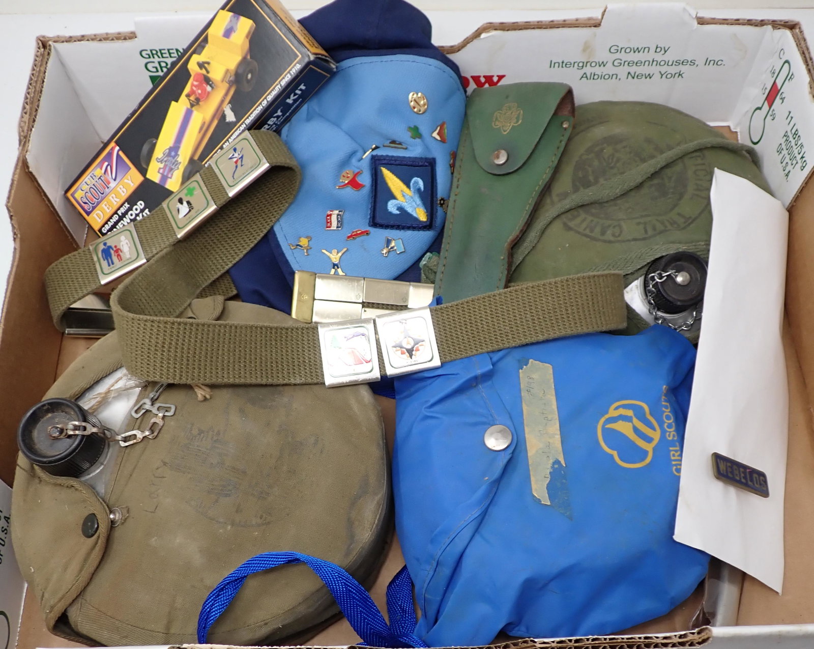 Boy Girl & Cub Scout Canteens Pins Misc: Getting all pictured. No handle for the frying pans.