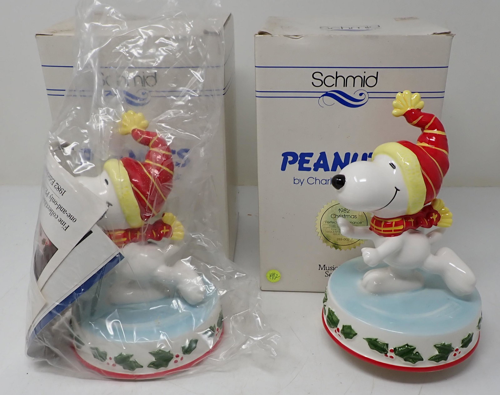 1980's Peanuts Schmid Snoopy Music Box Series: Approx 8" tall