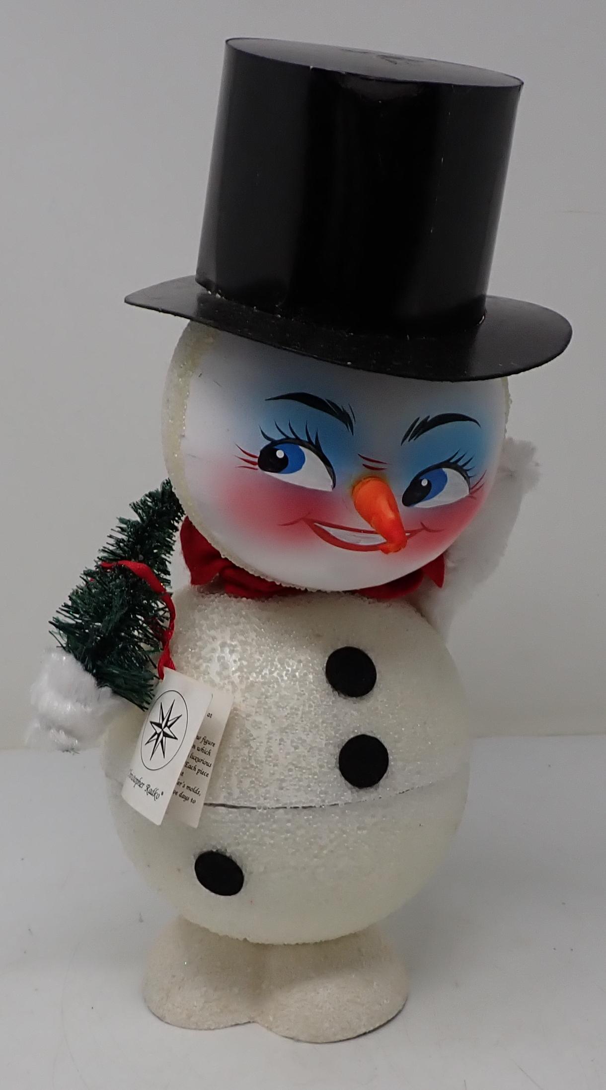 Radko Schaller Paper Mache Snowman: Approx 12" tall.