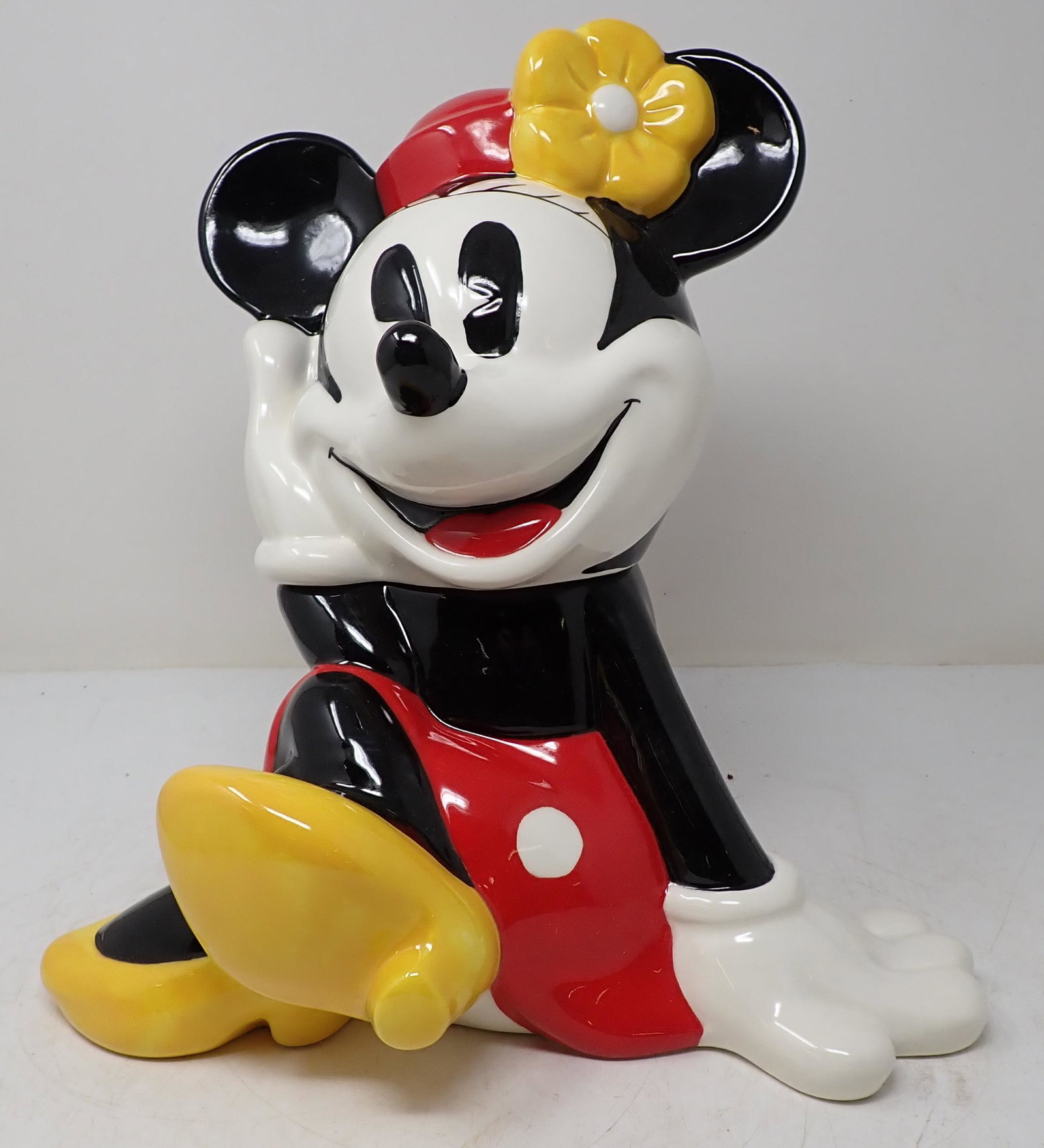 Treasure Craft Disney Minnie Mouse Cookie Jar: Pfaltzgraff cookie jar is Approx 12 1/2" tall