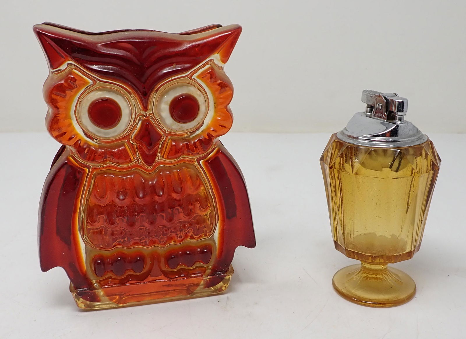 Lucite Owl Napkin Holder Glass Table Top Lighter: Napkin Holder is approx 2 1/2" x 4 1/2" x 5 3/4"