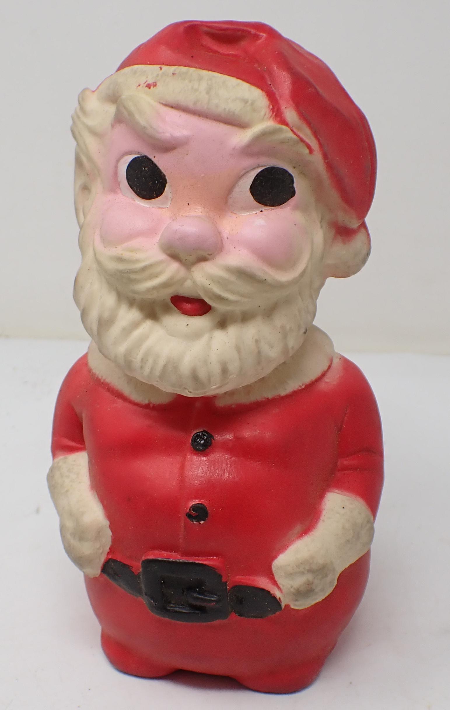 Vintage Santa Squeaky Toy: Approx 7 3/4" tall