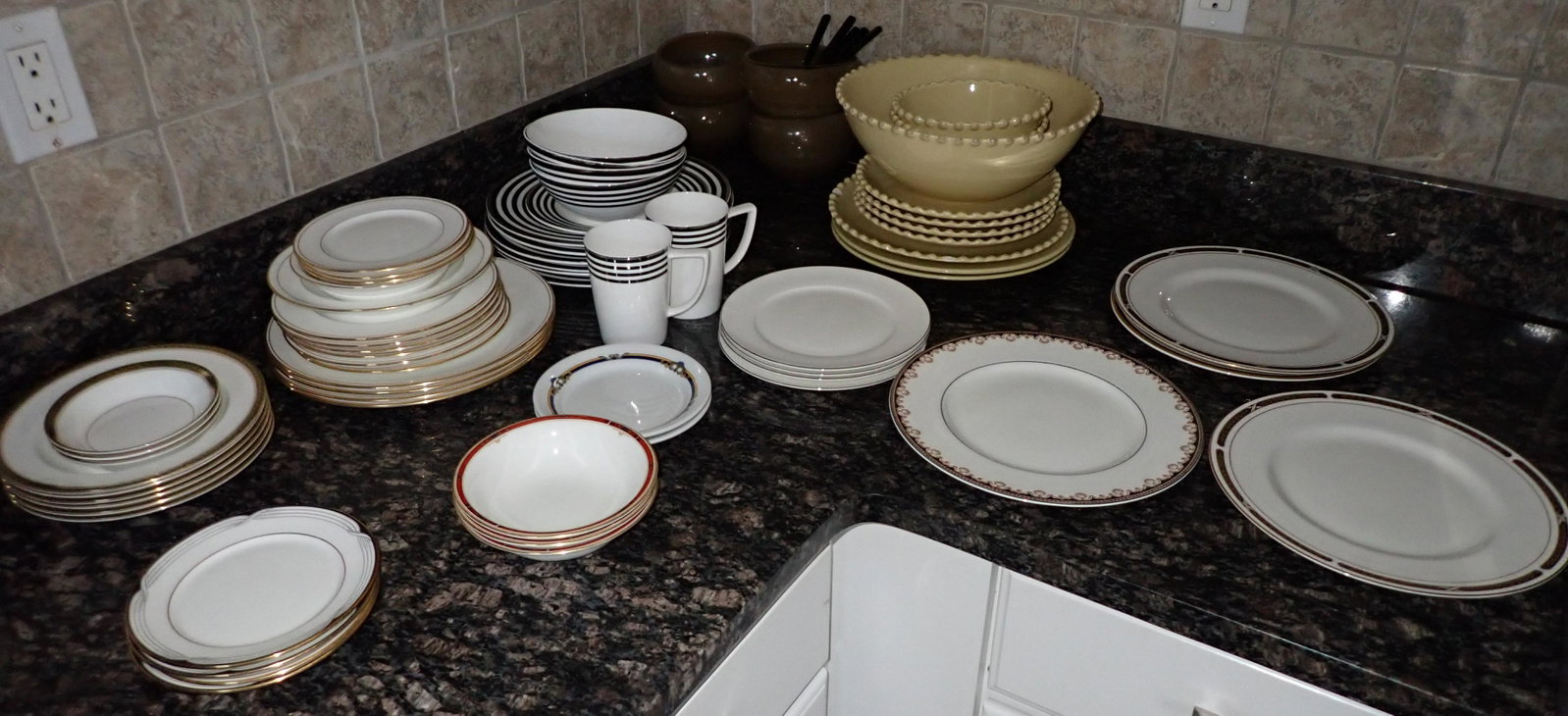 Lenox China Wedgwood Tahari Dinnerware: Getting all pictured. Take what you want and leave the rest.