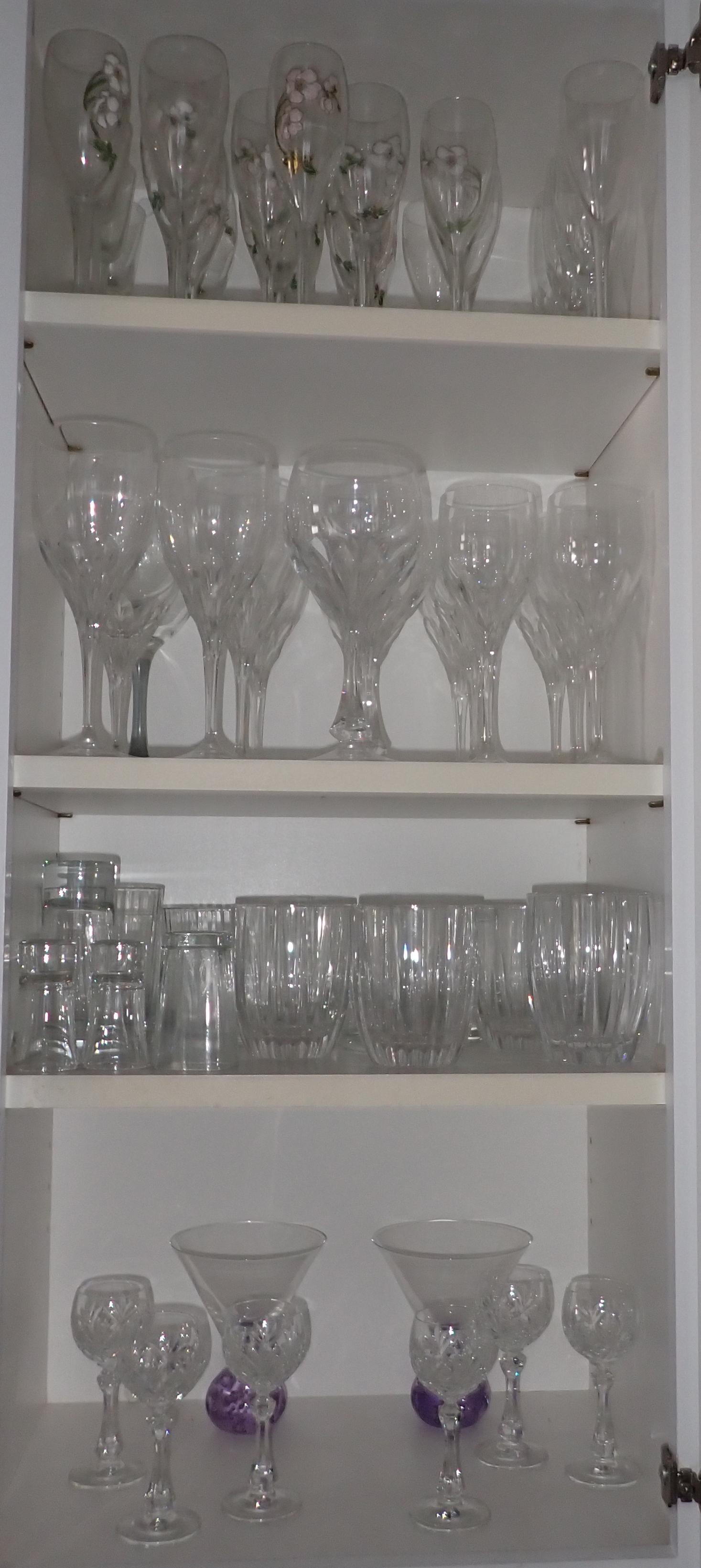 Gorham Lenox Crystal & Misc Glassware: Getting all in cabinet. Take what you want and leave the rest.