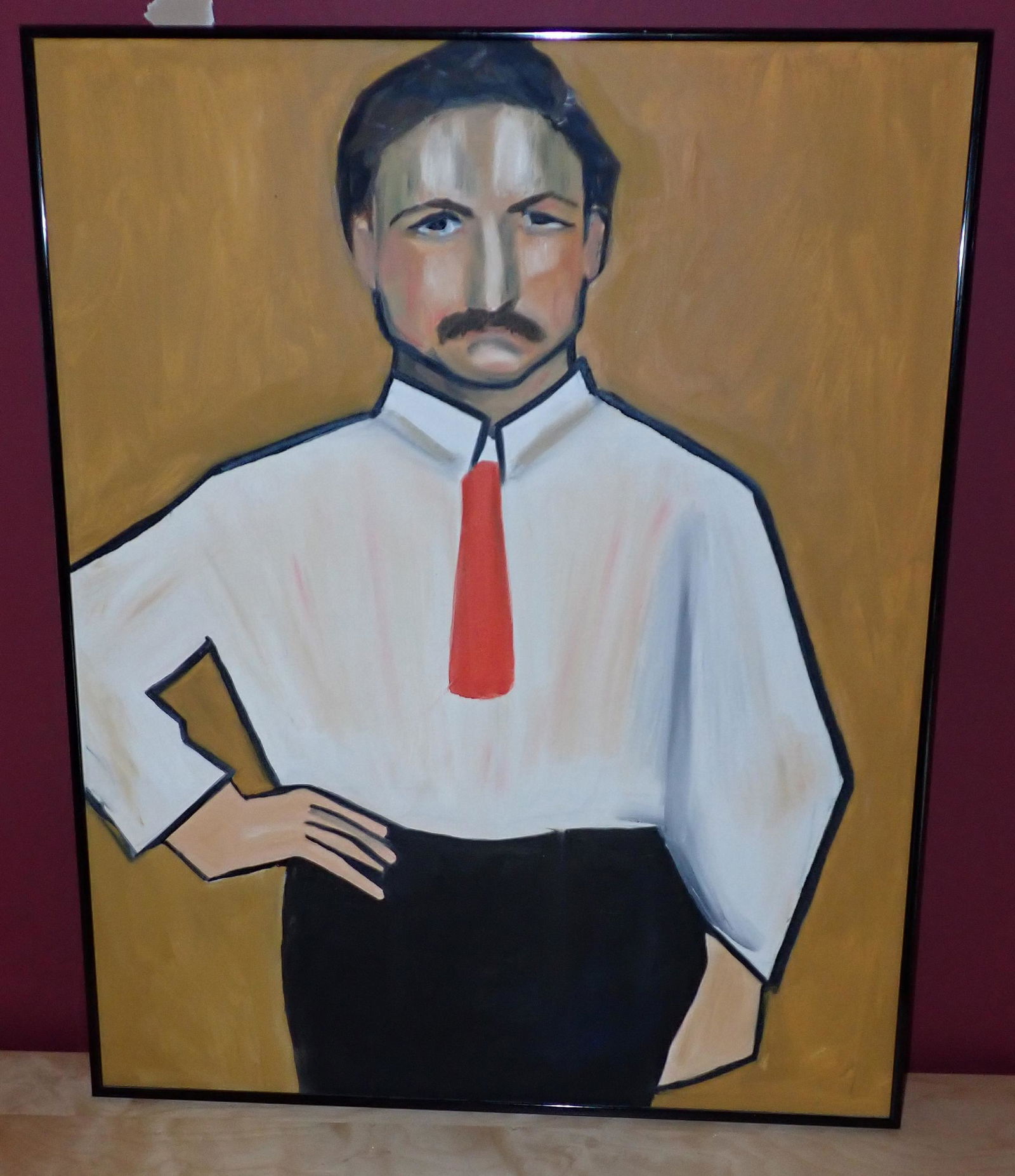 Oil on Canvas Painting of Man: Approx 24 1/2" x 30 1/2"