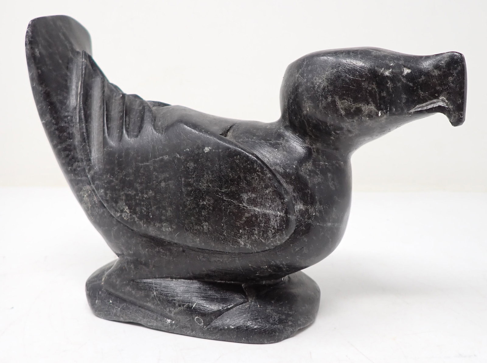 Tukai Qumaluk Eskimo Art Bird Stone Sculpture: Sculture is approx 3 " x 7 1/2" x 5" tall