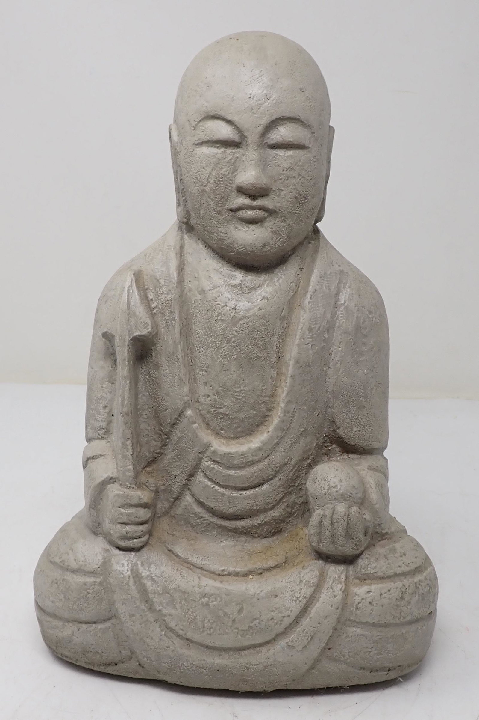 Concrete Chinese Statue: Approx 12" tall