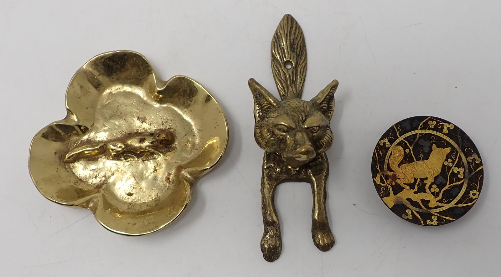 Fox Door Knocker Virginia Metal Crafters Ashtray: Door knocker is approx 6 1/4" long