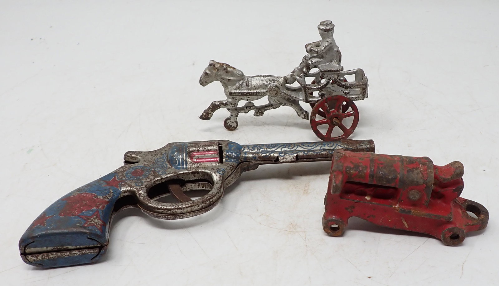 Cast Iron Horse Jockey Tin Gun: Gun is apprx 6 1/2" long