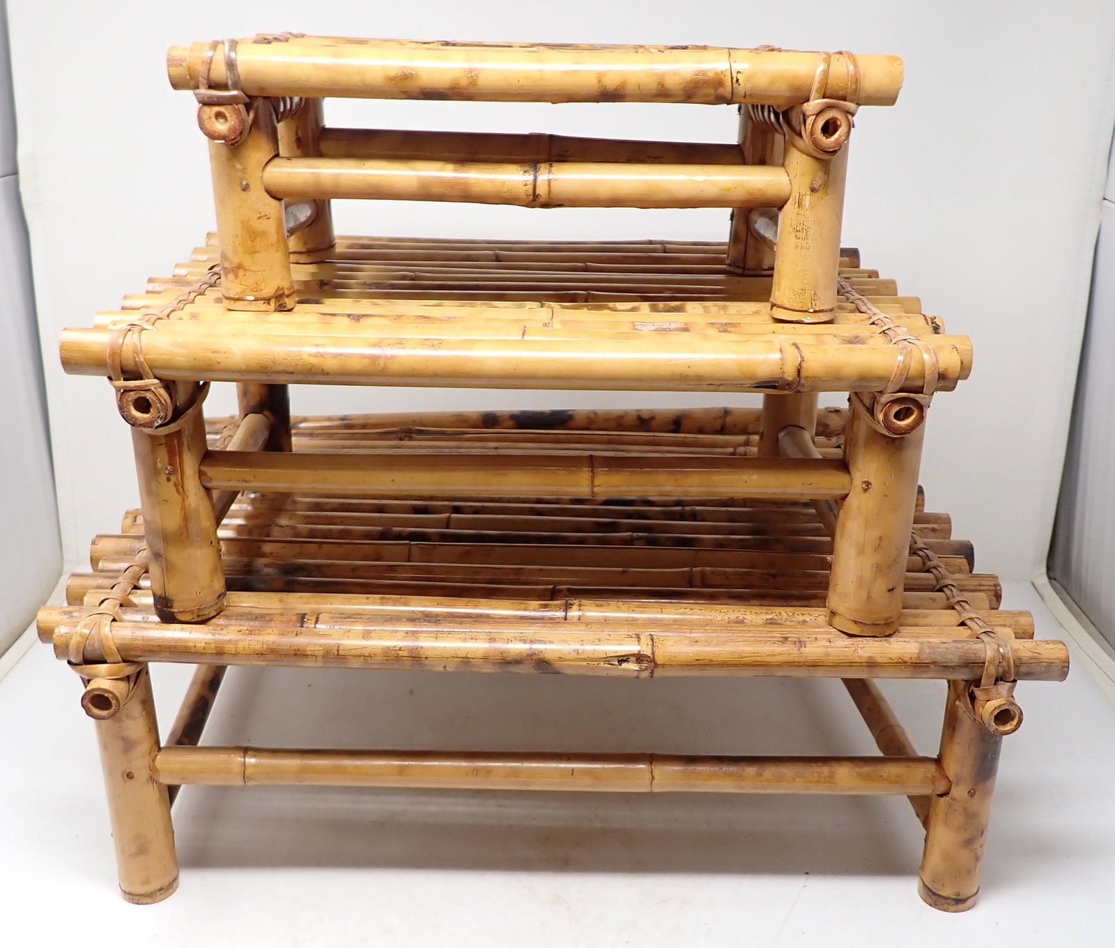 Miniature Bamboo Tables / Stands: Largest is apprx 13 1/2" x 18" x 6 1/2"