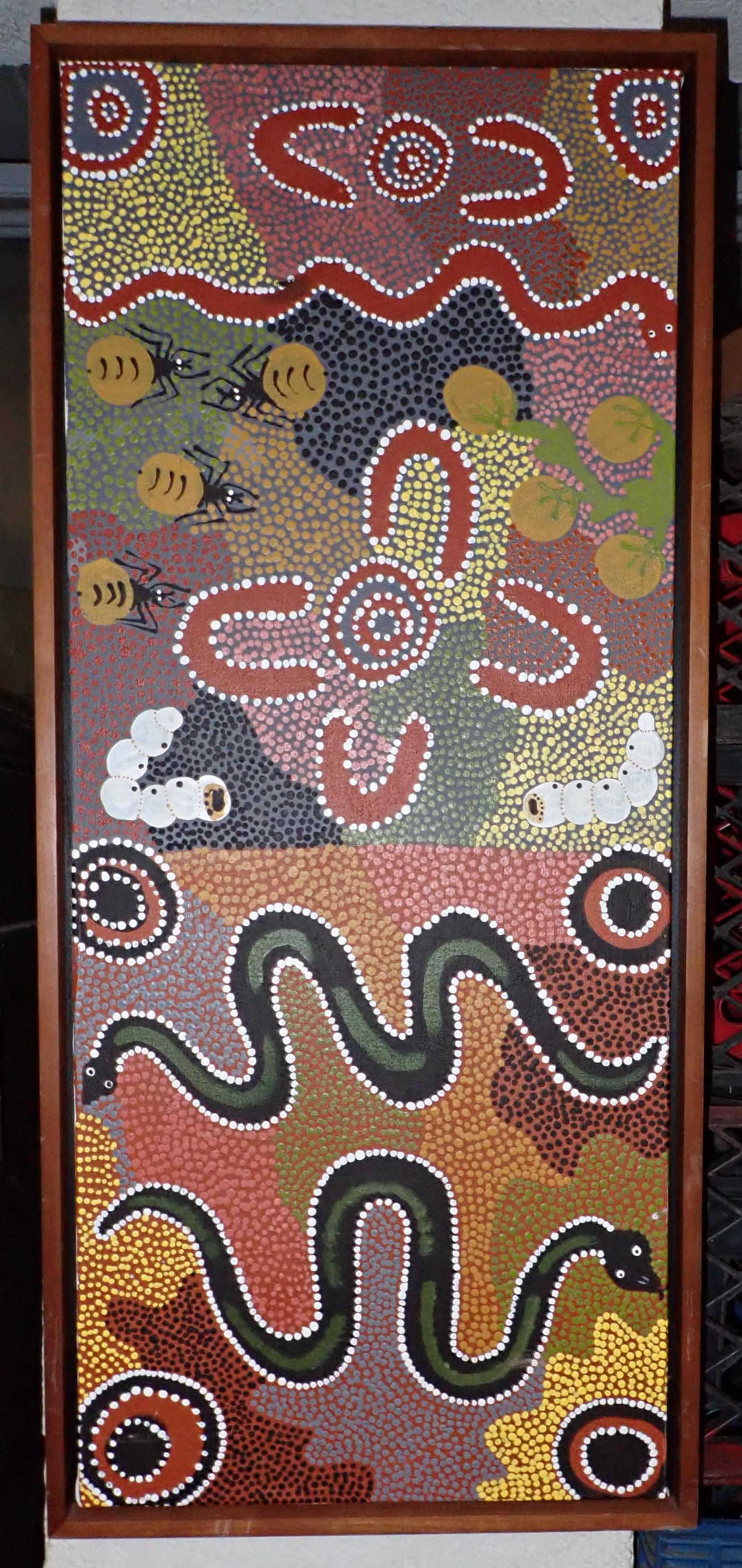 Margaret Anawari Acrylic on Belgian Linen: Approx 16 1/2" x 37 1/4"