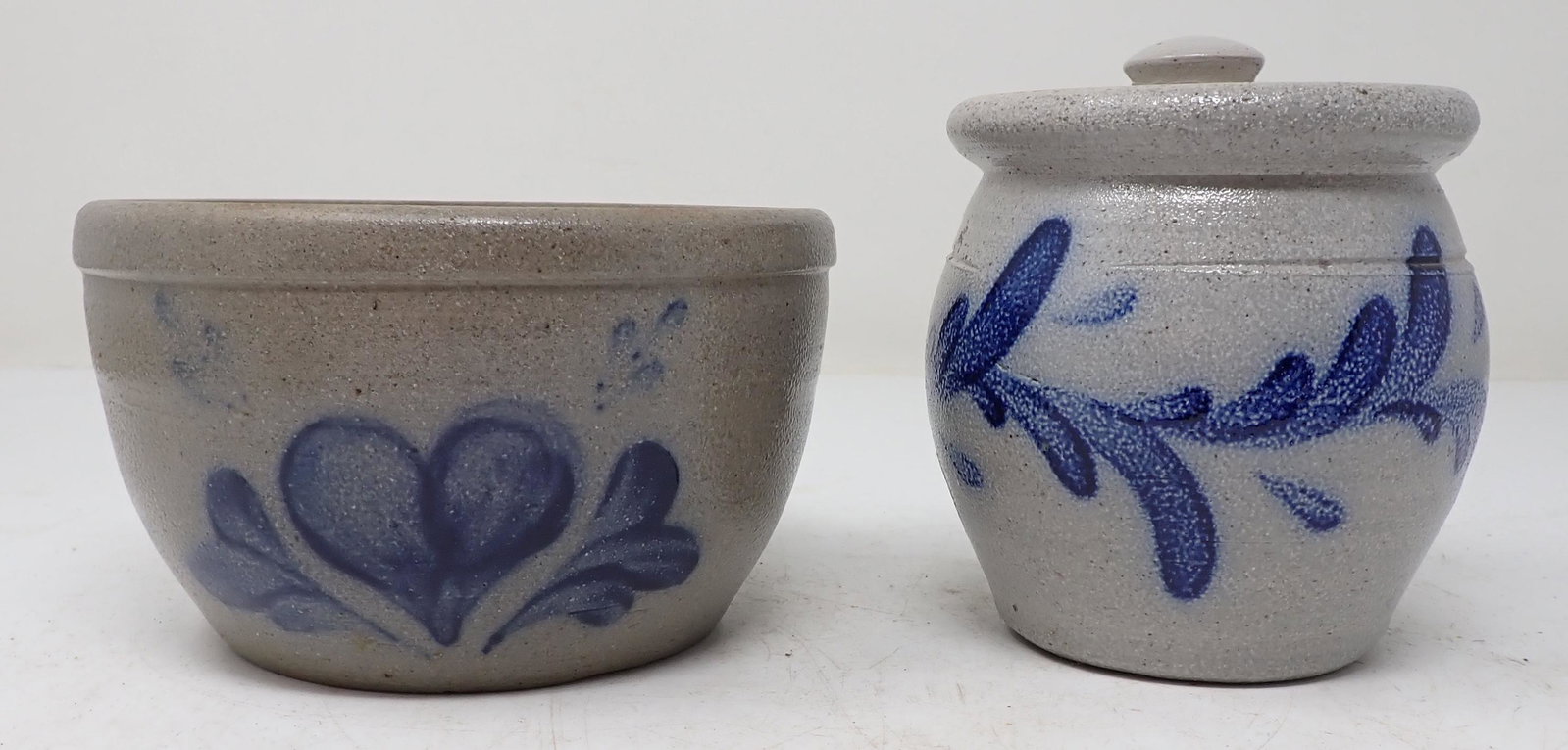 Rowe Potter Jar & Heart Decorated Bowl: Bowl is approx 5 3/8" in diameter and 3 1/8" tall