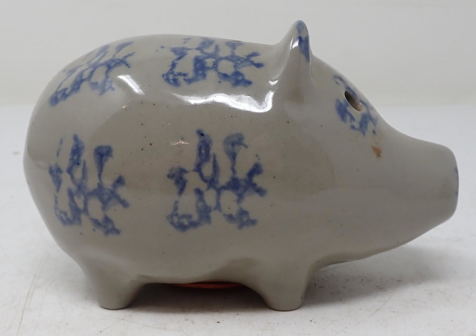 1998 BBP Pottery Piggy Bank: Approx 5 3/8" long and 3 1/4" tall