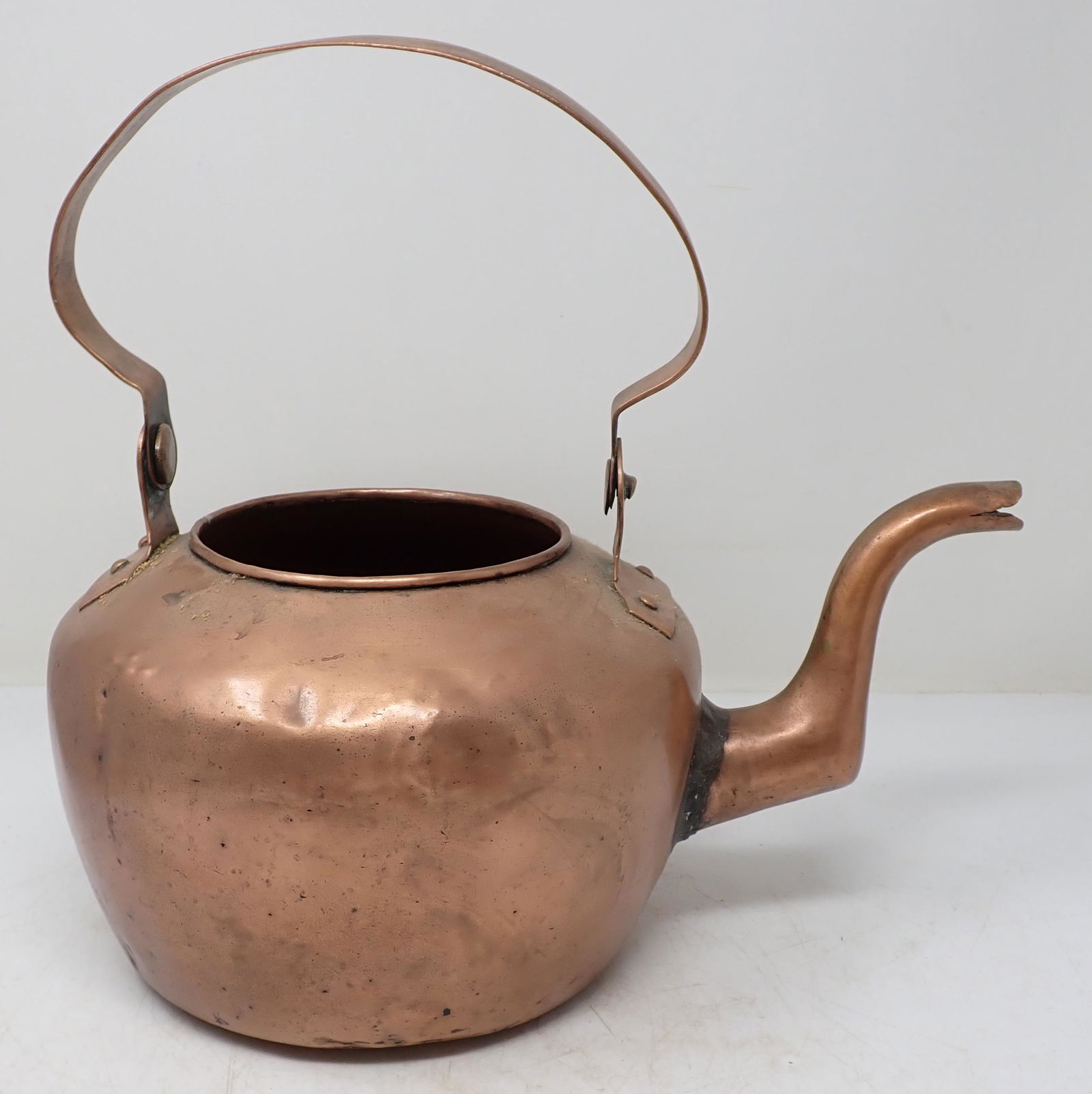 Dovetailed Copper Tea Kettle: Approx 12" tall ( to handle).