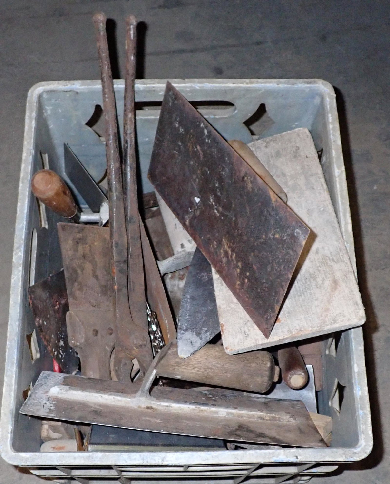 Crate of Mason Tools Pair of Blacksmith Tongs: Getting all pictured