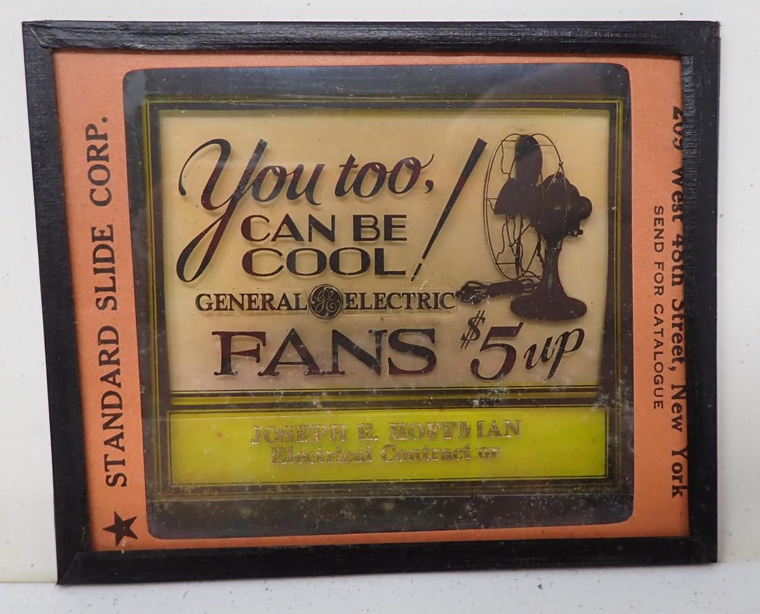 Electrical & GE Fans Magic Lantern Slides: Were still in original box. Approx 3 1/4" x4"