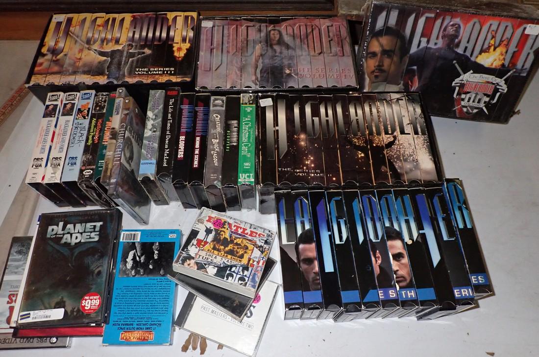 Highlander & Misc VHS Tapes Dvd's: Getting all pictured. We do not guarantee correct item is in correct sleeve. Highlander ( far right back and in last pic) is still sealed.