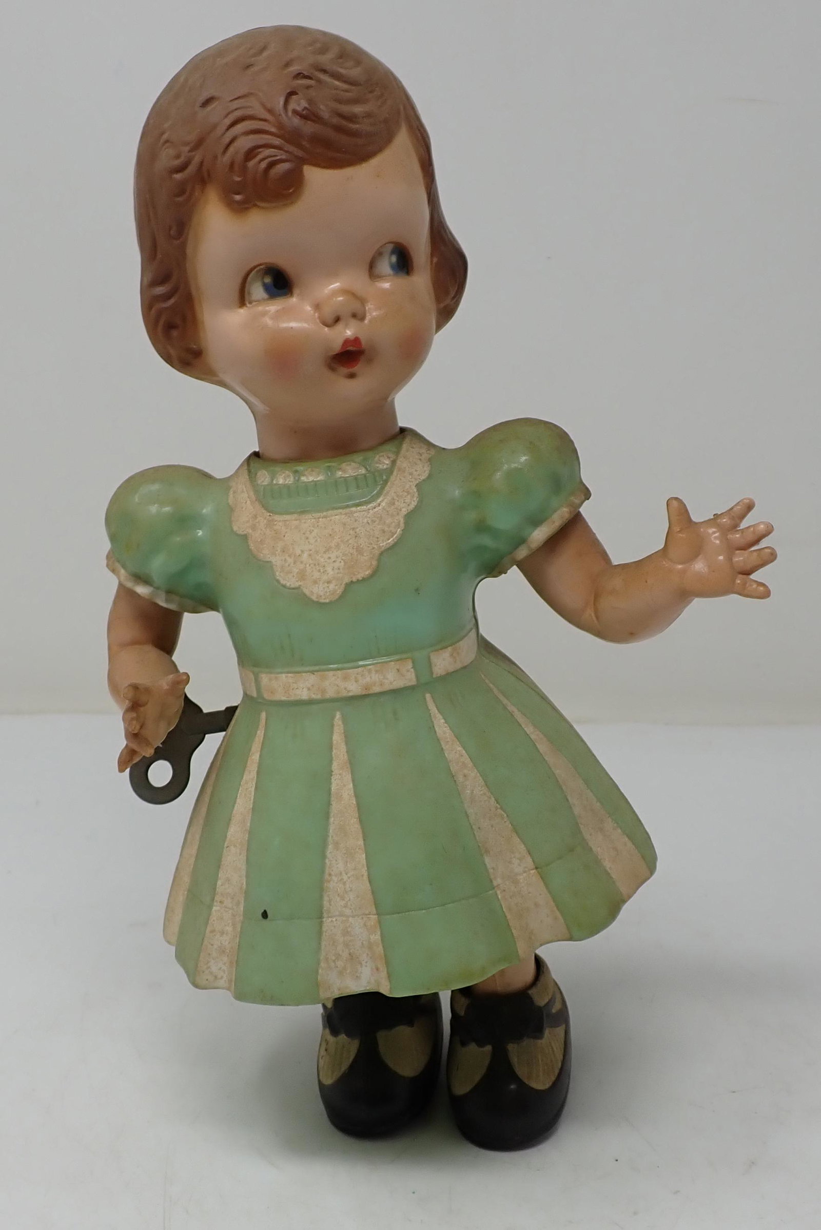 Wind Up Roller Skating Doll: Approx 10" tall