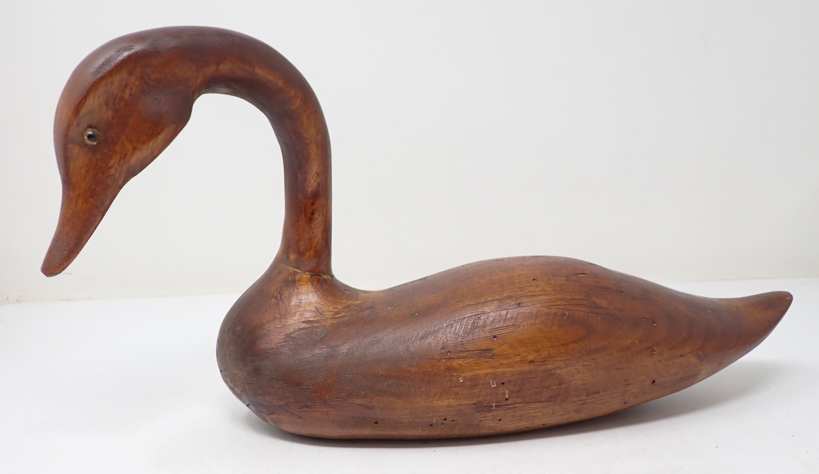 1992 Ernie Vargo Wormy Butternut Swan / Goose: Approx 4" wide, 14 1/4" long, and 8" tall.