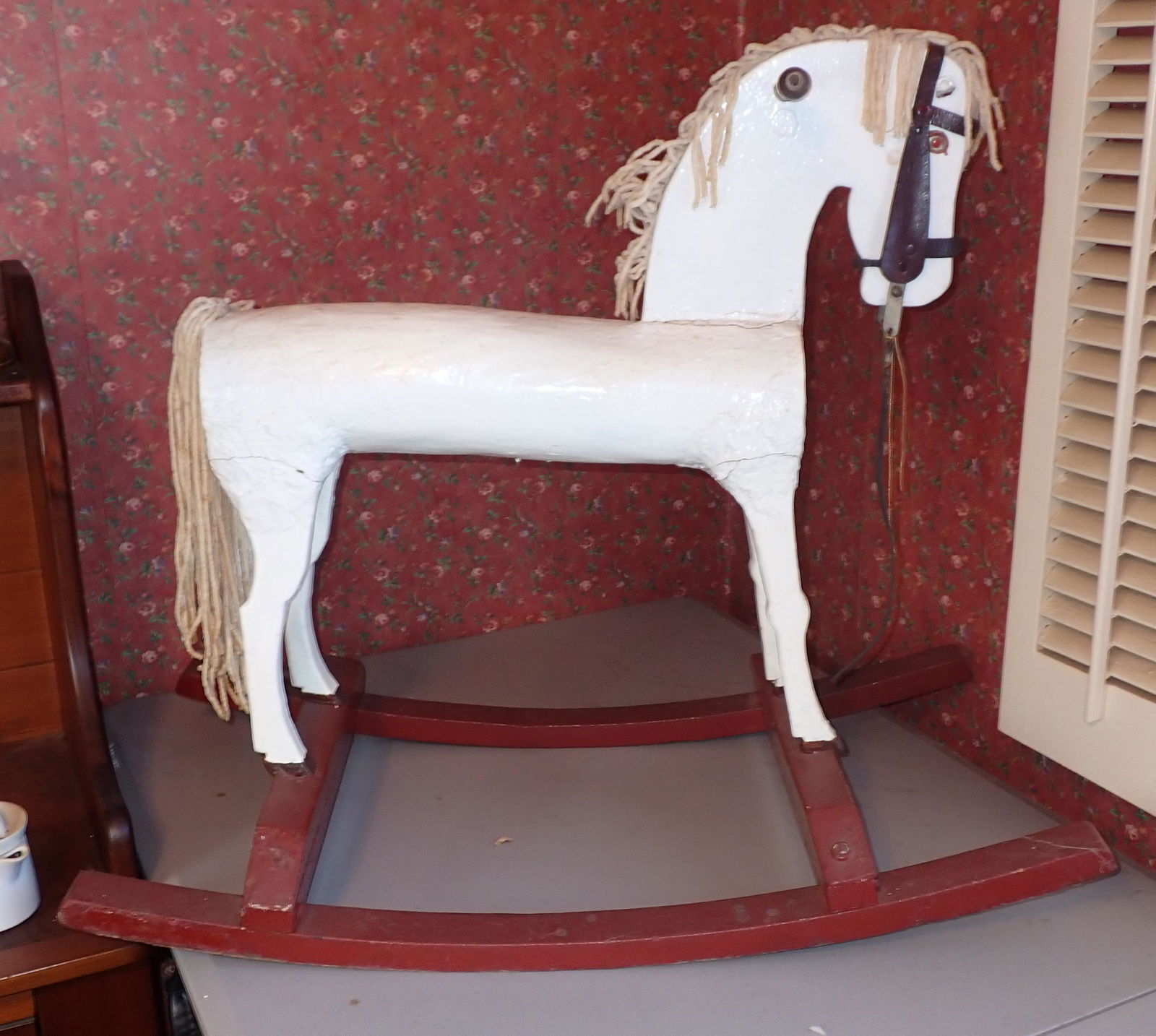 Wooden Rocking Horse: Approx 16 1/2" x 31" x 27" tall.