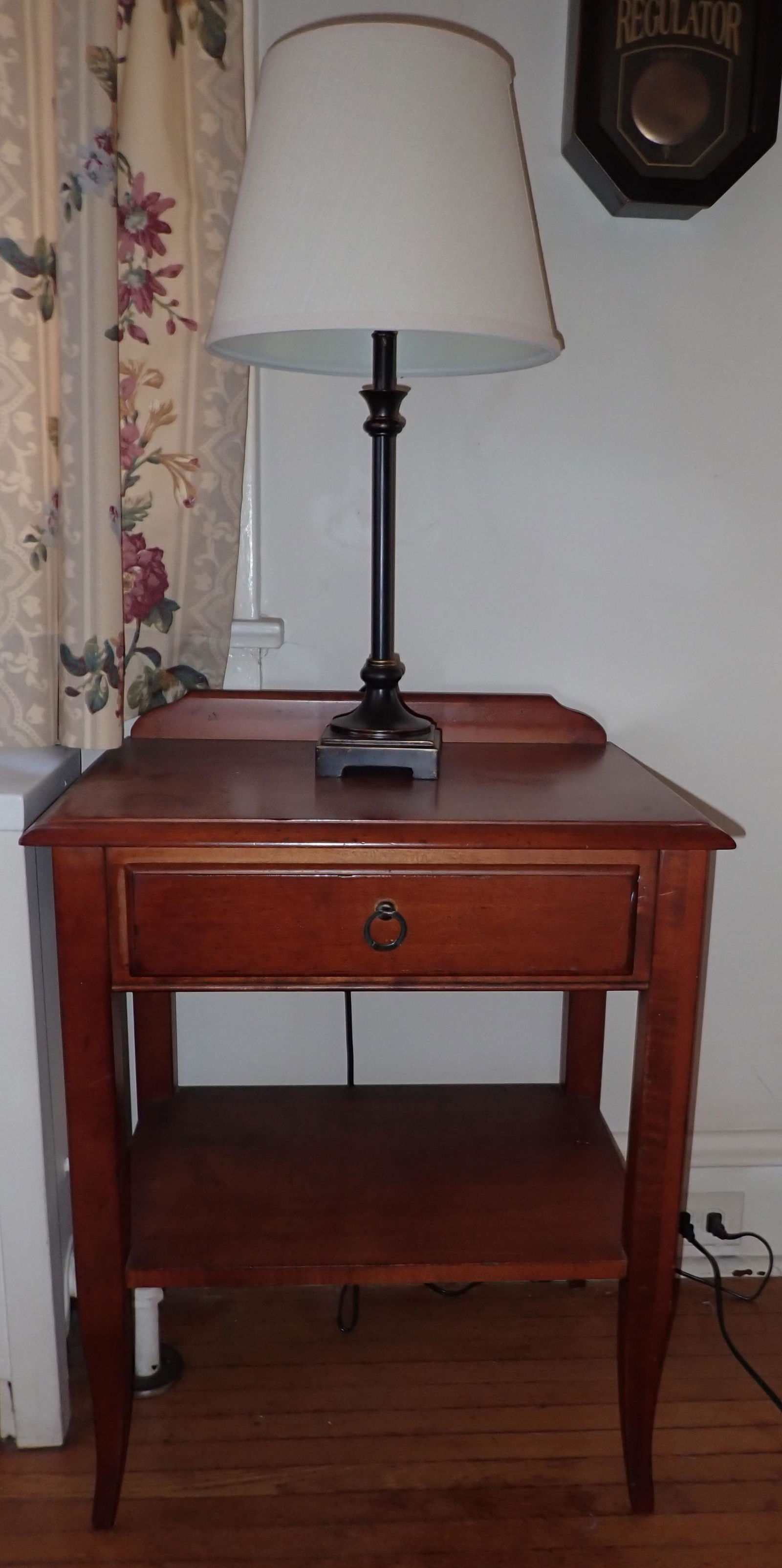 Ethan Allen Nightstand and Lamp: Nightstand is apprx 16" x 22" x 28 1/2" tall.