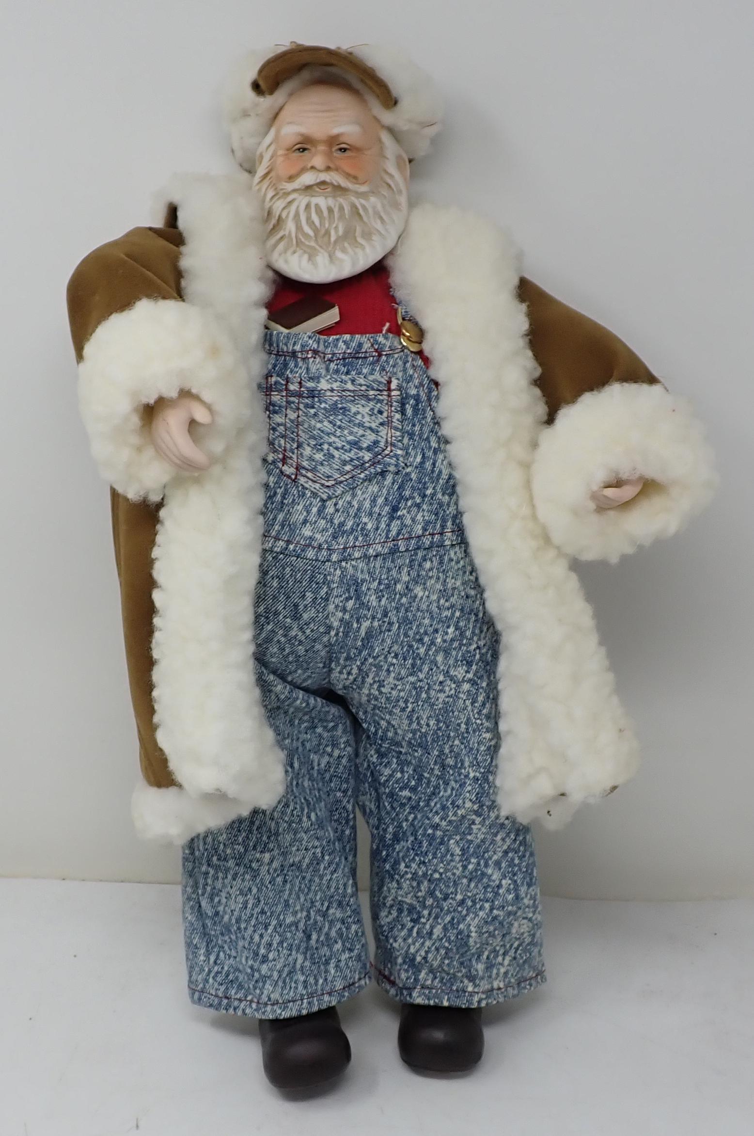 Santa Claus with Sled and Sheep: Santa is approx 15 1/2" tall