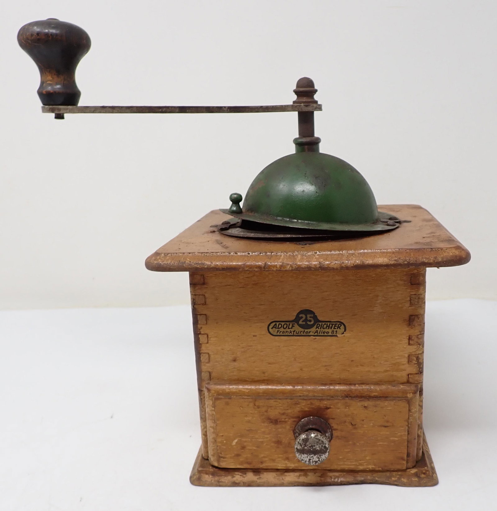 Adolf Richter 25 Laptop Coffee Grinder: Apprx 5 3/4" x 5 3/4" x 9" tall