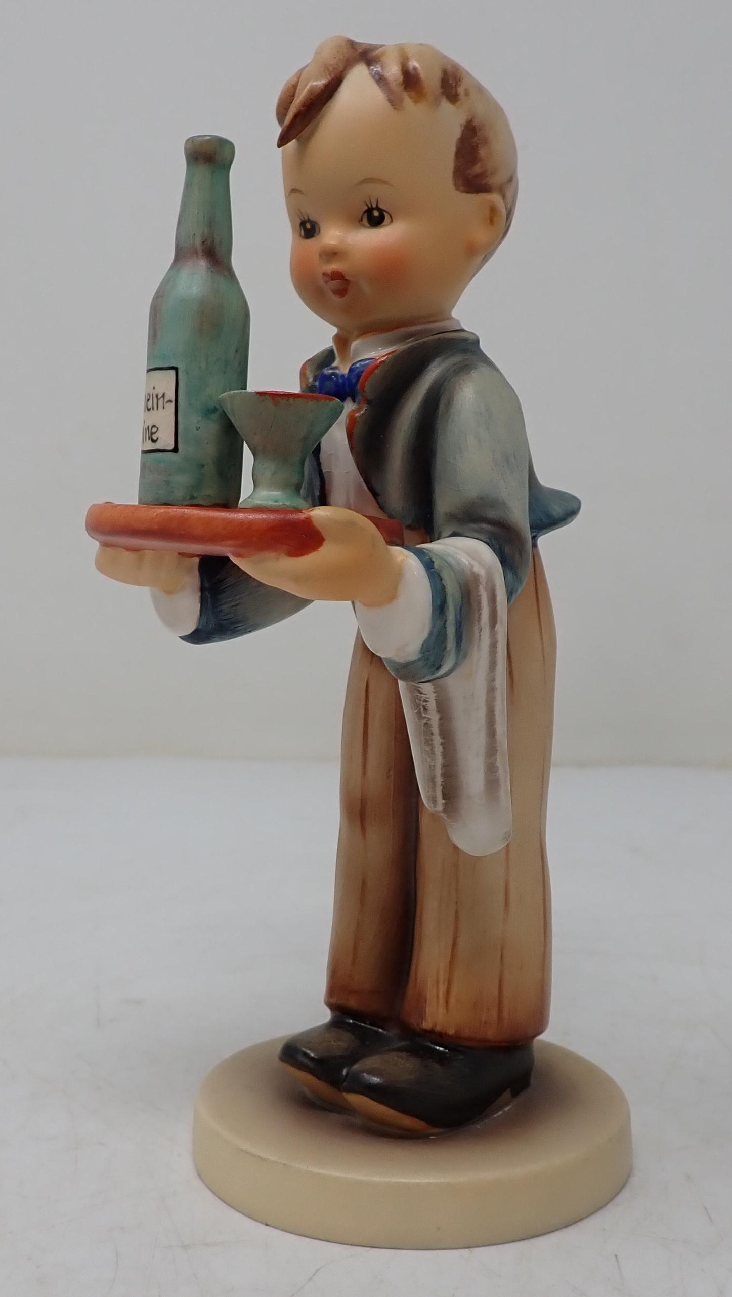 Hummel Boy w/ Wine Waiter 154/0: Approx 6 1/4" tall