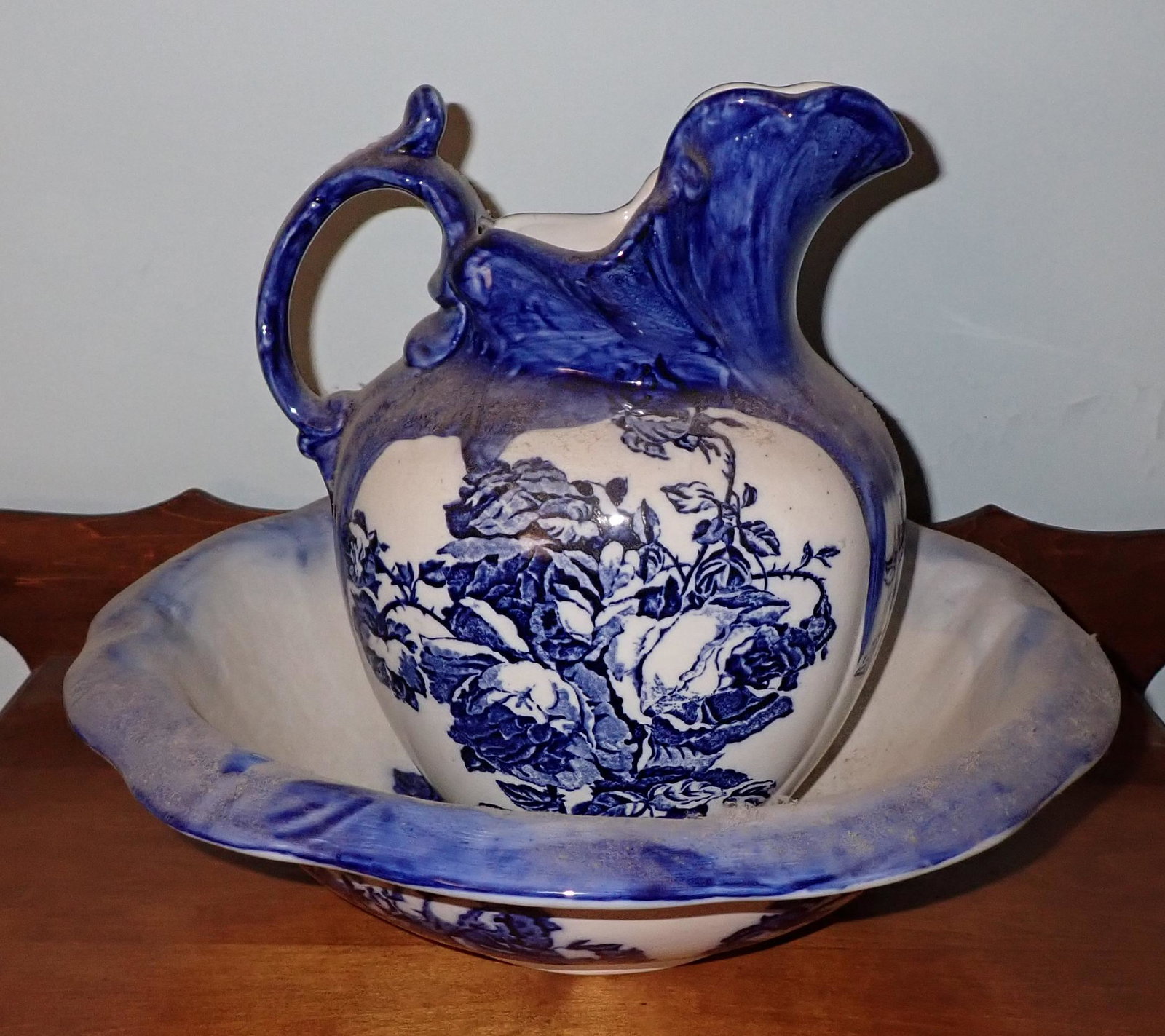 Ironstone Staffordshire Bowl & Pitcher: Pitcher is apprx 11" tall
