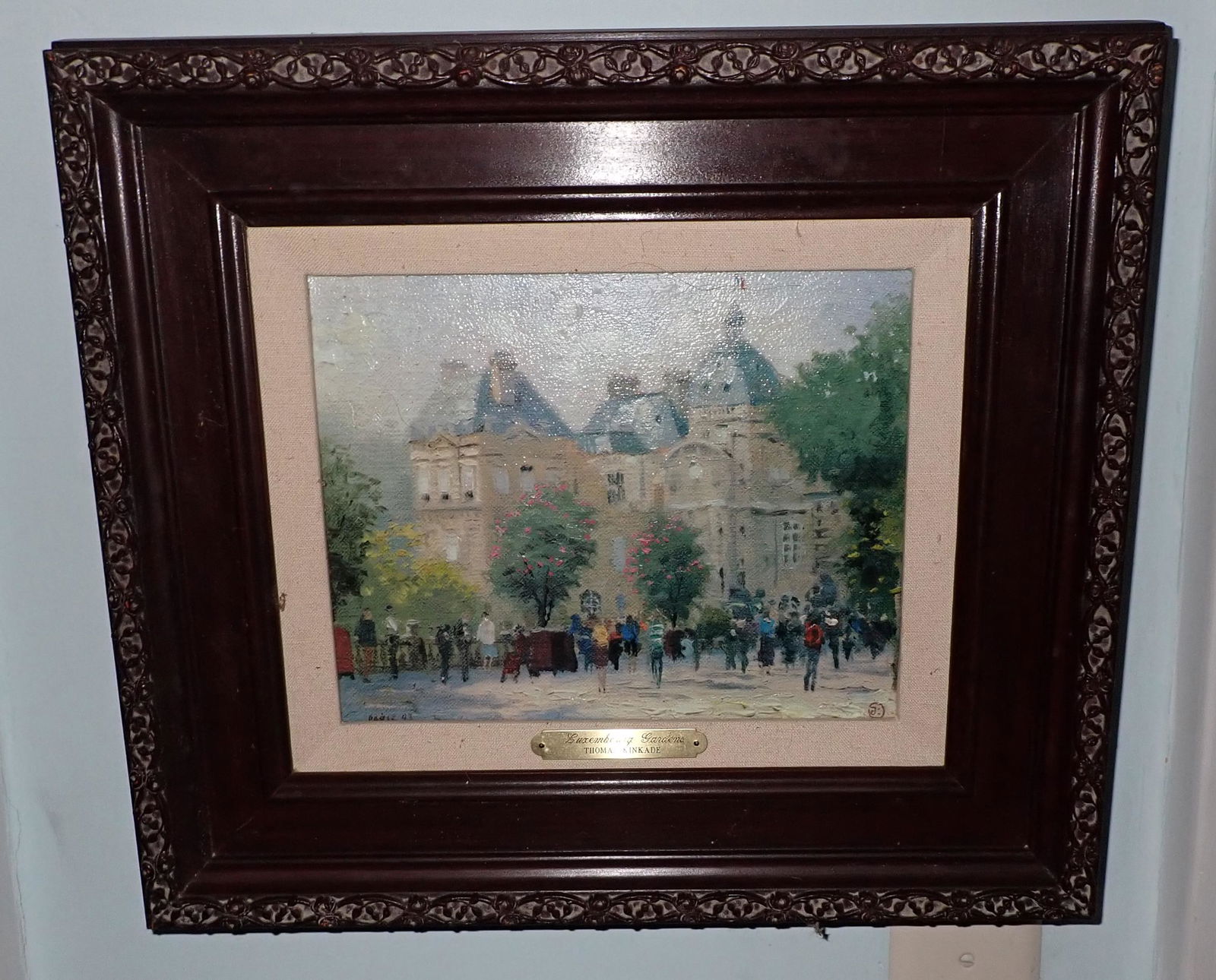 Thomas Kinkade Luxemberg Gardens on Canvas: Apprx 14" x 16"